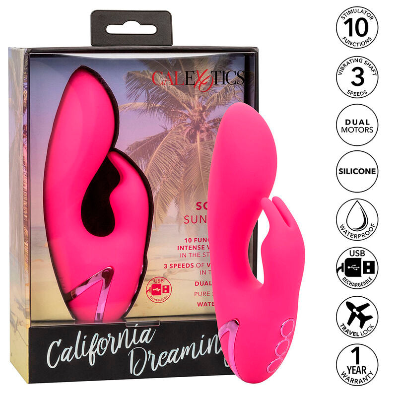 Vibratore So. cal Sunshine rabbit fucsia di california dreaming di Calexotics, immagine 2