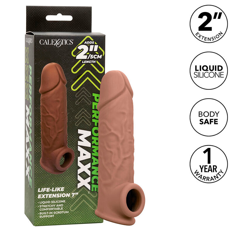 Pompa per pene performance maxx Life-like 7 pelle marrone di Calexotics, immagine 2
