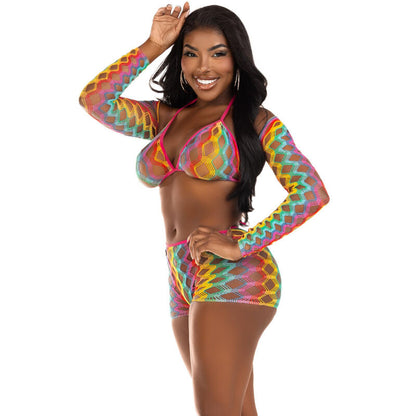 Set tre pezzi multicolore di Leg Avenue, immagine 3