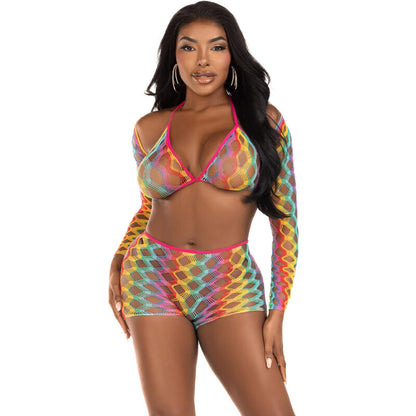 Set tre pezzi multicolore di Leg Avenue