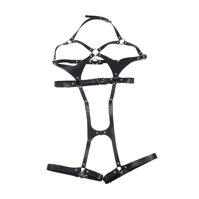 Imbracatura completa con fibbie in pelle nera taglia unica di Subblime, immagine 4