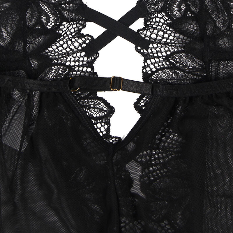 Teddy halter collo schiena nuda pizzo nero S/M di Subblime, immagine 8