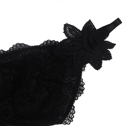 Babydoll tulle con dettagli pizzo e fiori nero L/XL di Subblime, immagine 7