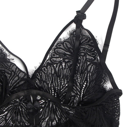 Babydoll con spalline regolabili in pizzo nero S/M di Subblime, immagine 8