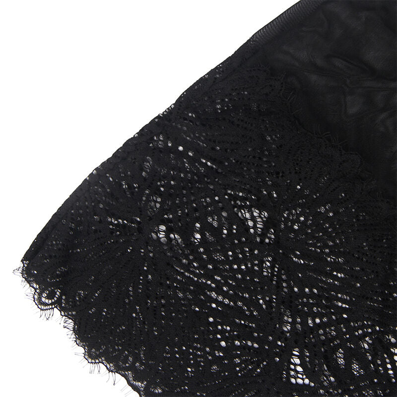Babydoll con spalline regolabili in pizzo nero S/M di Subblime, immagine 11