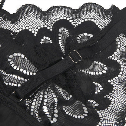 Babydoll con petto stampa floreale nero S/M di Subblime, immagine 12
