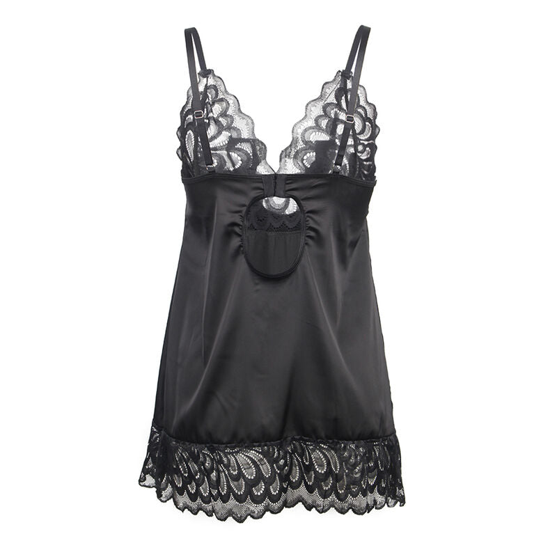 Babydoll con petto stampa floreale nero S/M di Subblime, immagine 6