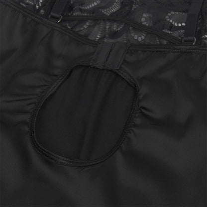 Babydoll con petto stampa floreale nero S/M di Subblime, immagine 13