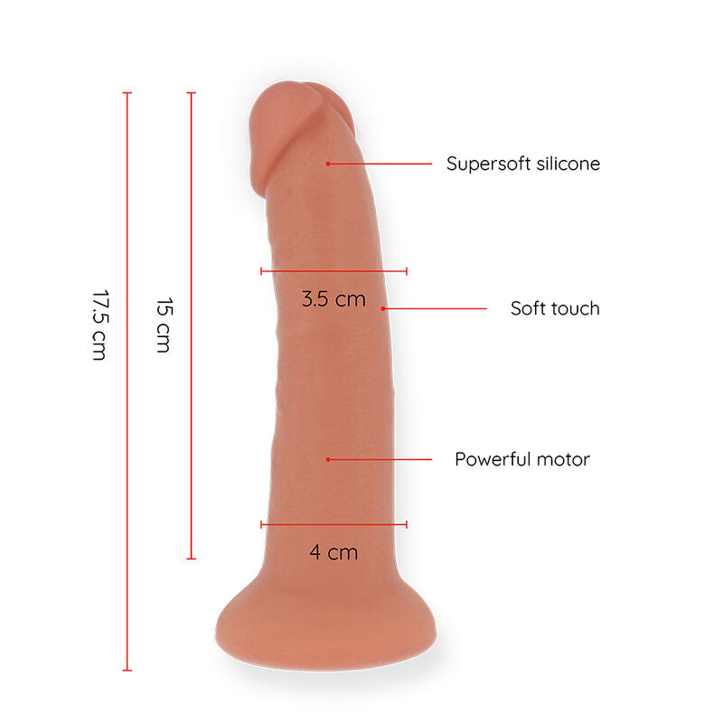 Dildo vibratore piccolo Bogotá 9 velocità naturale 17.5 cm Ø 4 cm - APP gratuita di Oninder, immagine 2