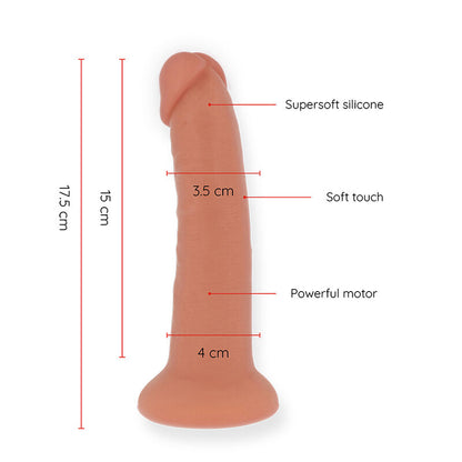 Dildo vibratore piccolo Bogotá 9 velocità naturale 17.5 cm Ø 4 cm - APP gratuita di Oninder, immagine 2