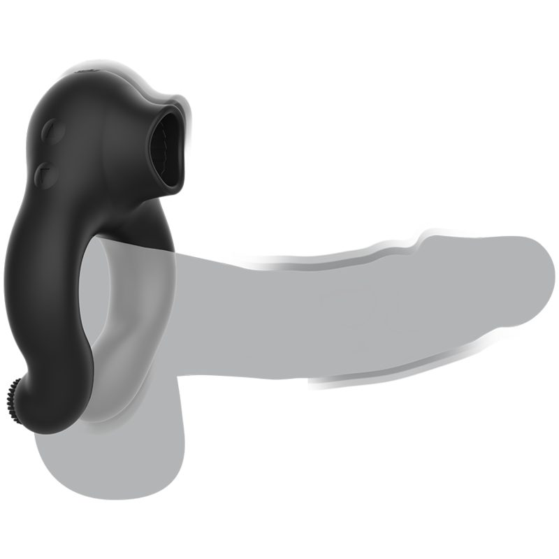 Anello vibratore in silicone 3 motori ricaricabile nero - oro di Armony, immagine 3