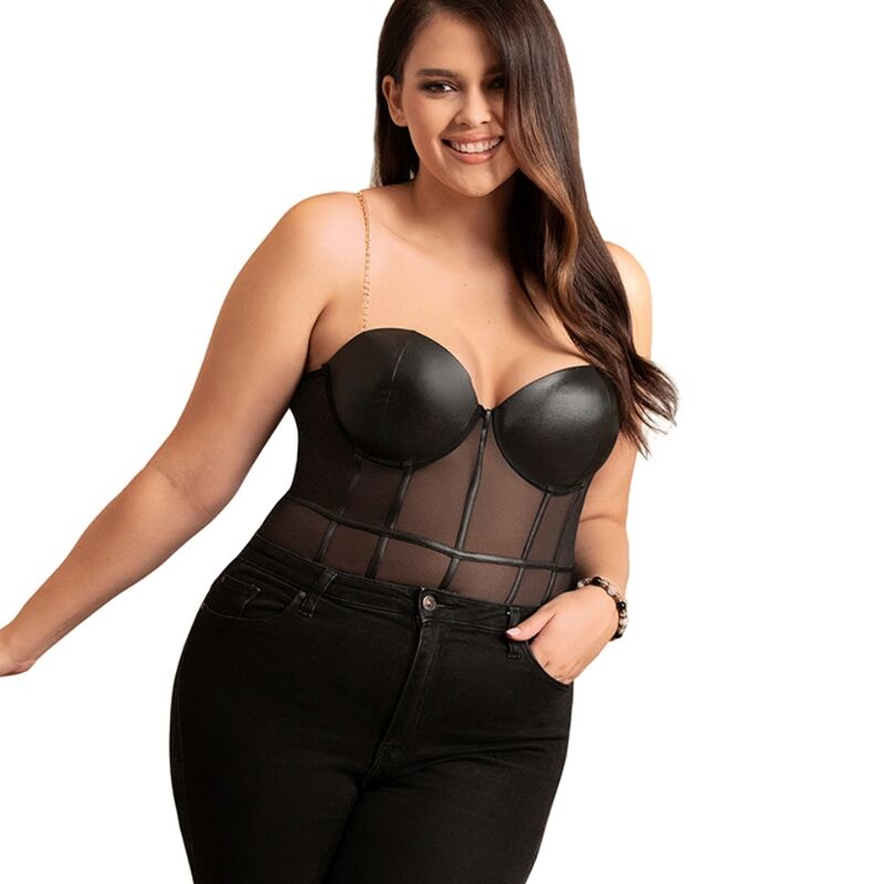Body con bretelle a catena nera L/XL di Subblime, immagine 3