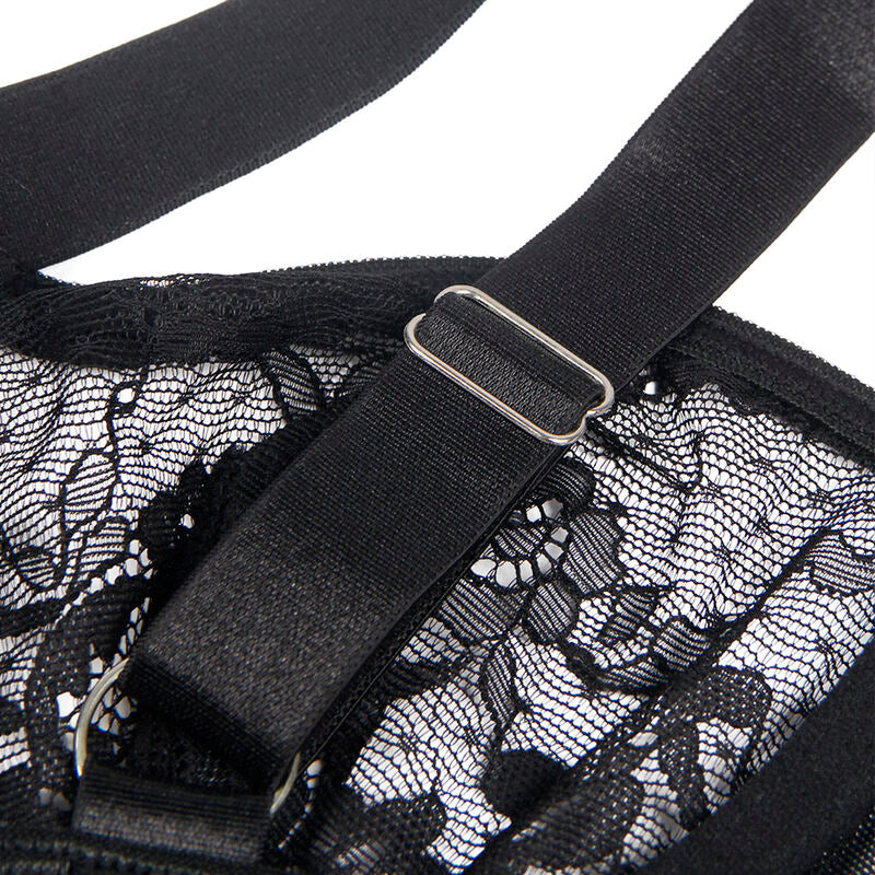 Orsacchiotto con giarrettiera con dettaglio in pizzo e strisce nero L/XL di Subblime, immagine 9