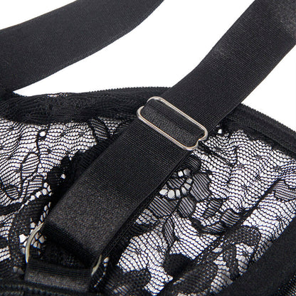 Orsacchiotto con giarrettiera con dettaglio in pizzo e strisce nero L/XL di Subblime, immagine 9