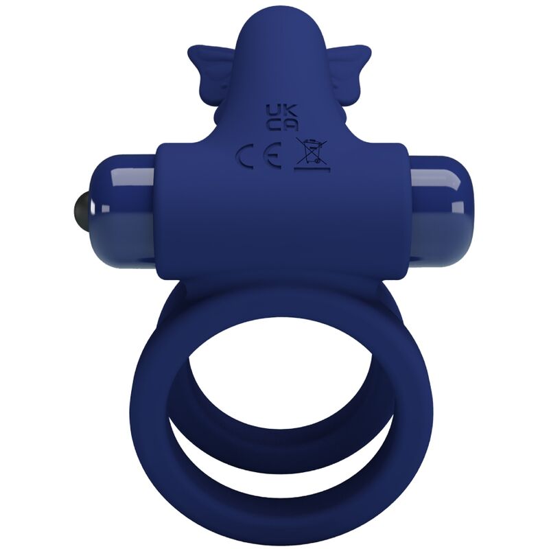 Anello con vibrazione Jamele doppio e stimolatore farfalla blu di Pretty Love, immagine 4