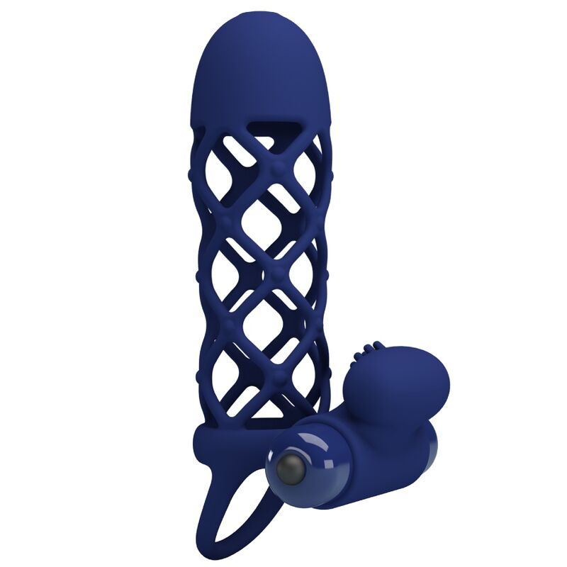 Anello Giann vibratore con guaina in silicone blu di Pretty Love, immagine 3