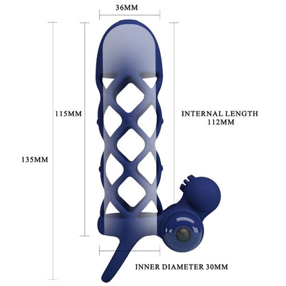 Anello Giann vibratore con guaina in silicone blu di Pretty Love, immagine 4