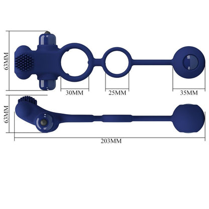 PRETTY LOVE - REMINGTON DOPPIO ANELLO VIBRANTE CON SPINA BLU