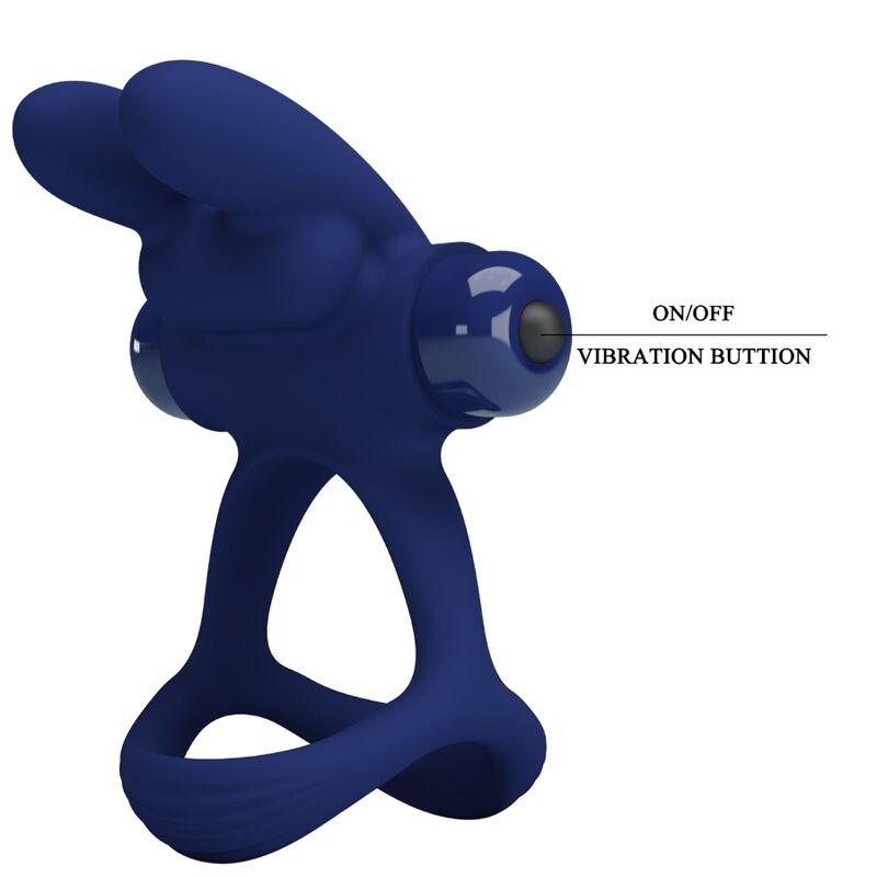 Anello vibrante Francisco doppio blu coniglio di Pretty Love, immagine 8