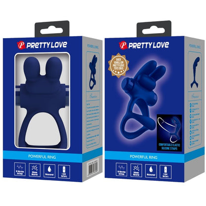 Anello vibrante Francisco doppio blu coniglio di Pretty Love, immagine 10