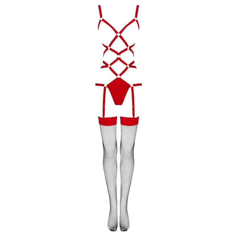 Set Thiara body e calze rosso L/XL di Livco Corsetti Fashion, immagine 6