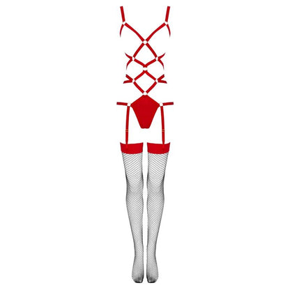 Set Thiara body e calze rosso L/XL di Livco Corsetti Fashion, immagine 6