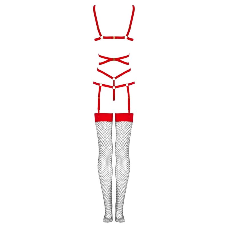 Set Thiara body e calze rosso L/XL di Livco Corsetti Fashion, immagine 7