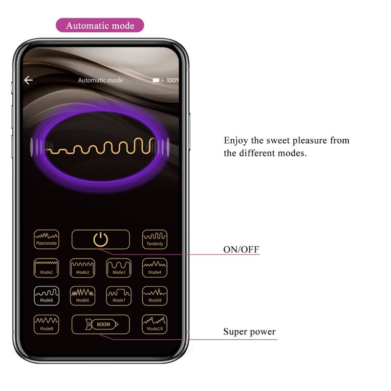 Vibratore Hector Elettroshock APP gratuita viola di Pretty Love, immagine 15