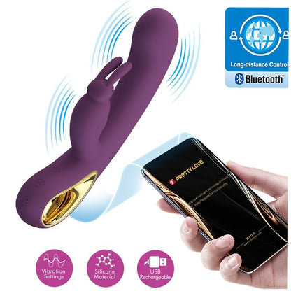 Vibratore rabbit Liam e stimolatore del punto g viola di Pretty Love