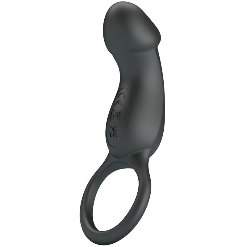 Anello vibrante con stimolatore Trae nero di Pretty Love