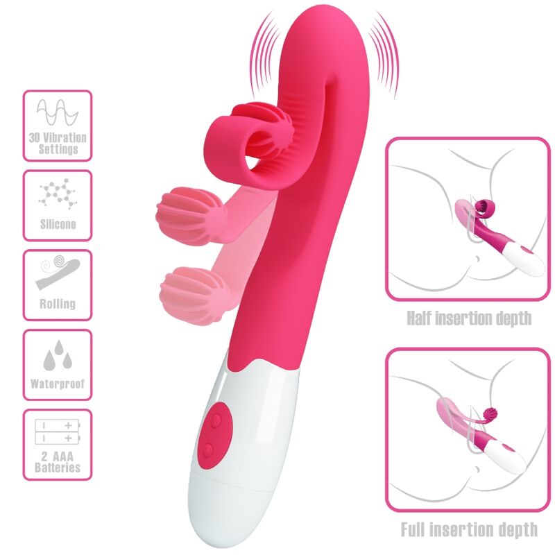 Vibratore e stimolatore 30 velocità rosa di Romance, immagine 5