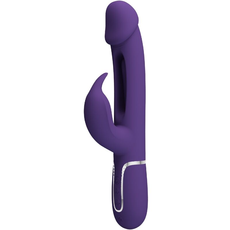 Vibratore multifunzione Kampas rabbit 3 in 1 con lingua viola di Pretty Love, immagine 2