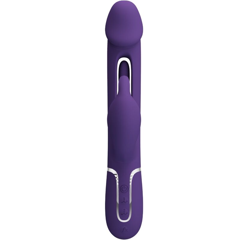 Vibratore multifunzione Kampas rabbit 3 in 1 con lingua viola di Pretty Love, immagine 3