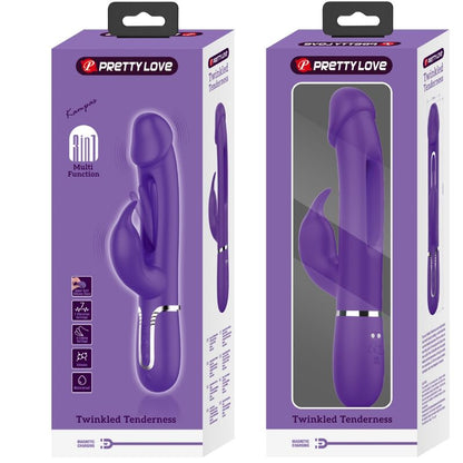 Vibratore multifunzione Kampas rabbit 3 in 1 con lingua viola di Pretty Love, immagine 9