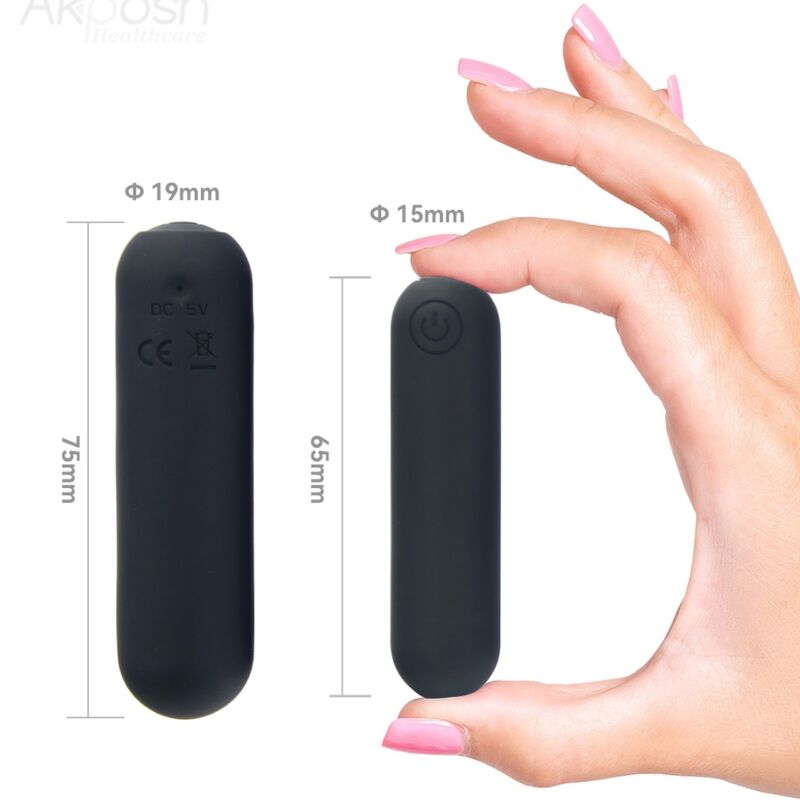 Vibratore Armony -splash Hehe bullet in silicone 10 vibrazioni 65 x 15 cm nero, immagine 5