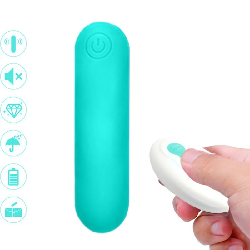 Vibratore Splash Joline bullet in silicone telecomando 10 vibrazioni 65 x 15 cm verde di Armony