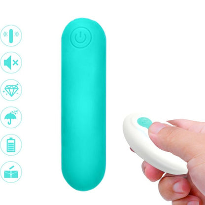 Vibratore Splash Joline bullet in silicone telecomando 10 vibrazioni 65 x 15 cm verde di Armony