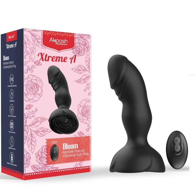 Ovetto vibrante extreme a Bloom vibratore rose e telecomando plug anale nero di Armony, immagine 2