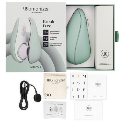 Stimolatore clitorideo Liberty 2 e aspirazione verde chiaro di Womanizer, immagine 6