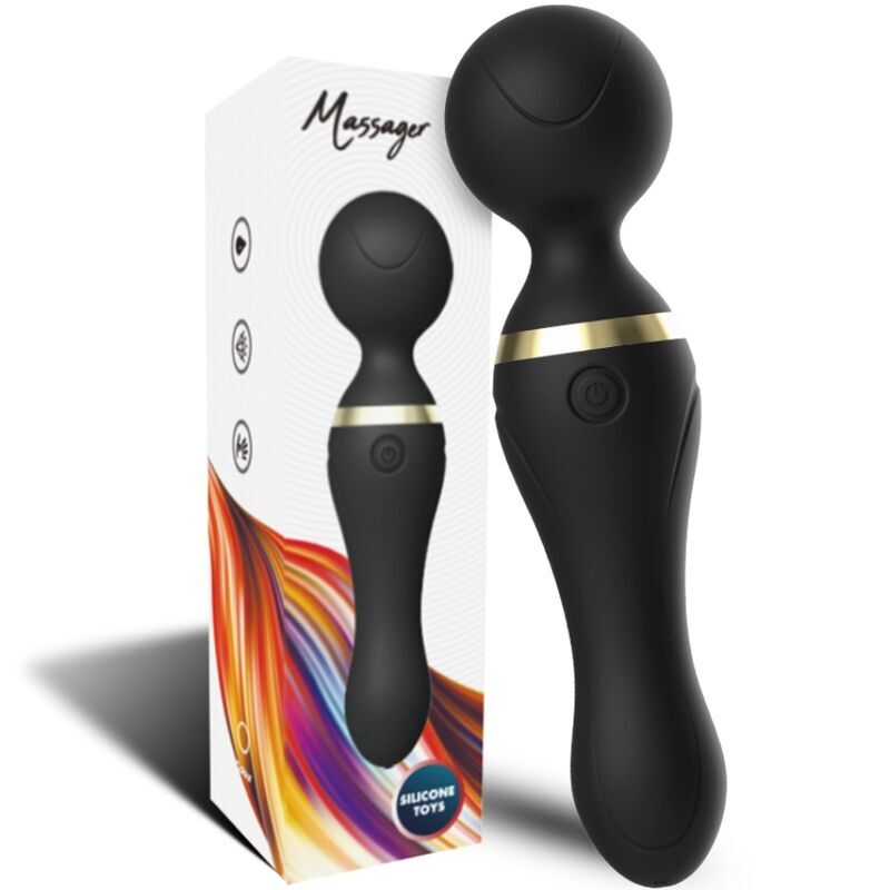 Massaggiatore e vibratore Freeza testa super flessibile nera di Armony