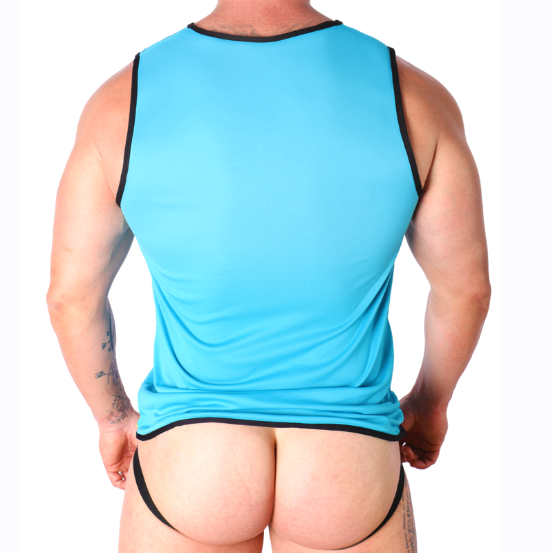 T-shirt blu L/XL di Macho, immagine 4