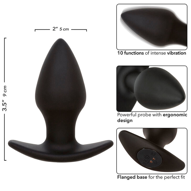 Rock Bottom perfect anal plug 10 vibrazioni silicone nero di Calexotics, immagine 7