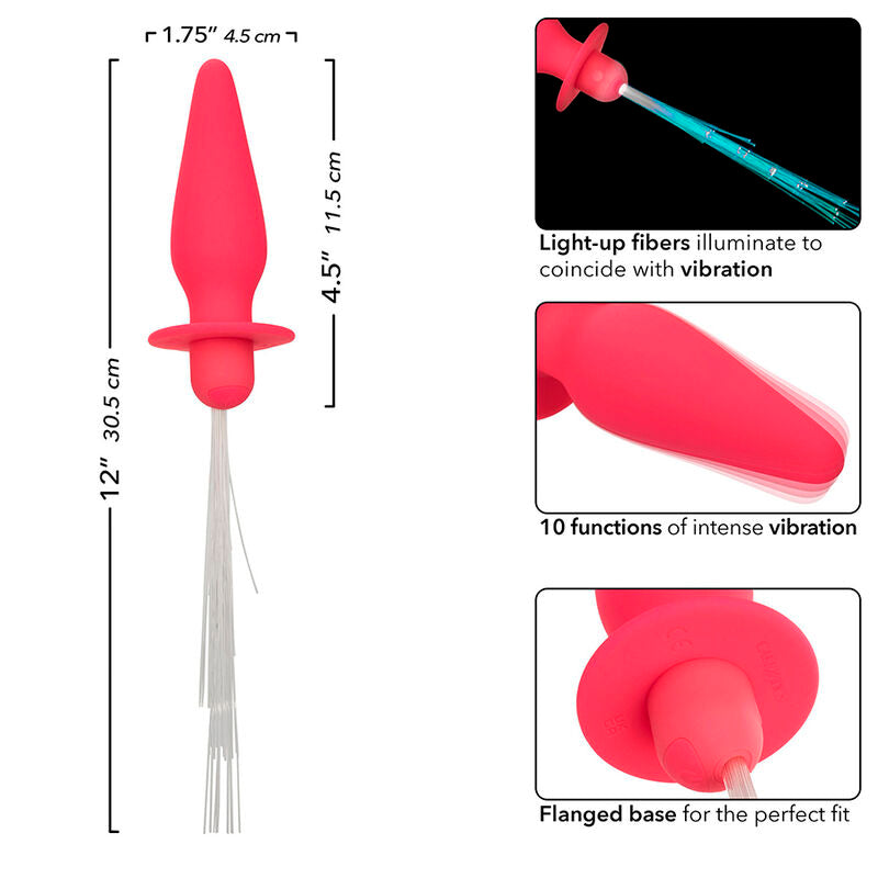 Southern Lights light up plug anale 10 vibrazioni silicone rosa di Calexotics, immagine 6