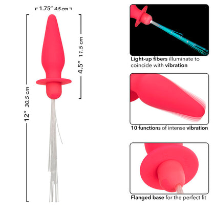 Southern Lights light up plug anale 10 vibrazioni silicone rosa di Calexotics, immagine 6