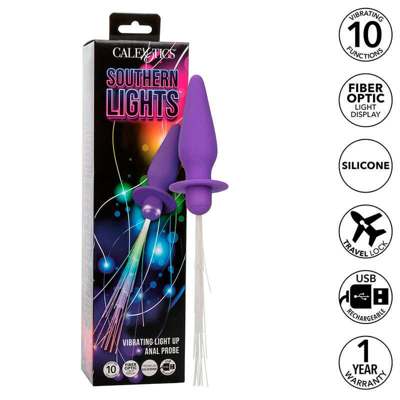 Southern Lights light up plug anale 10 vibrazioni silicone viola di Calexotics