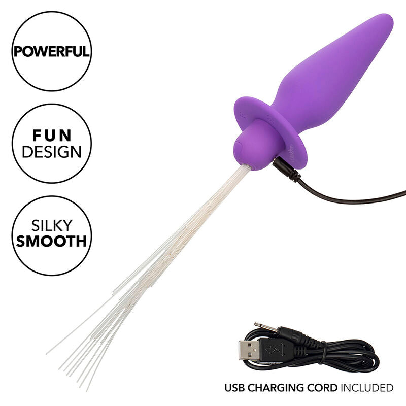 Southern Lights light up plug anale 10 vibrazioni silicone viola di Calexotics, immagine 7