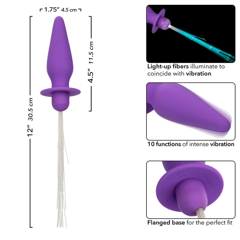 Southern Lights light up plug anale 10 vibrazioni silicone viola di Calexotics, immagine 6