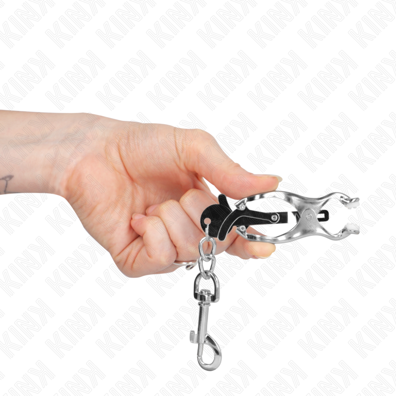 Pinze per capezzoli trifoglio giapponese con ganci argento di Kink, immagine 4