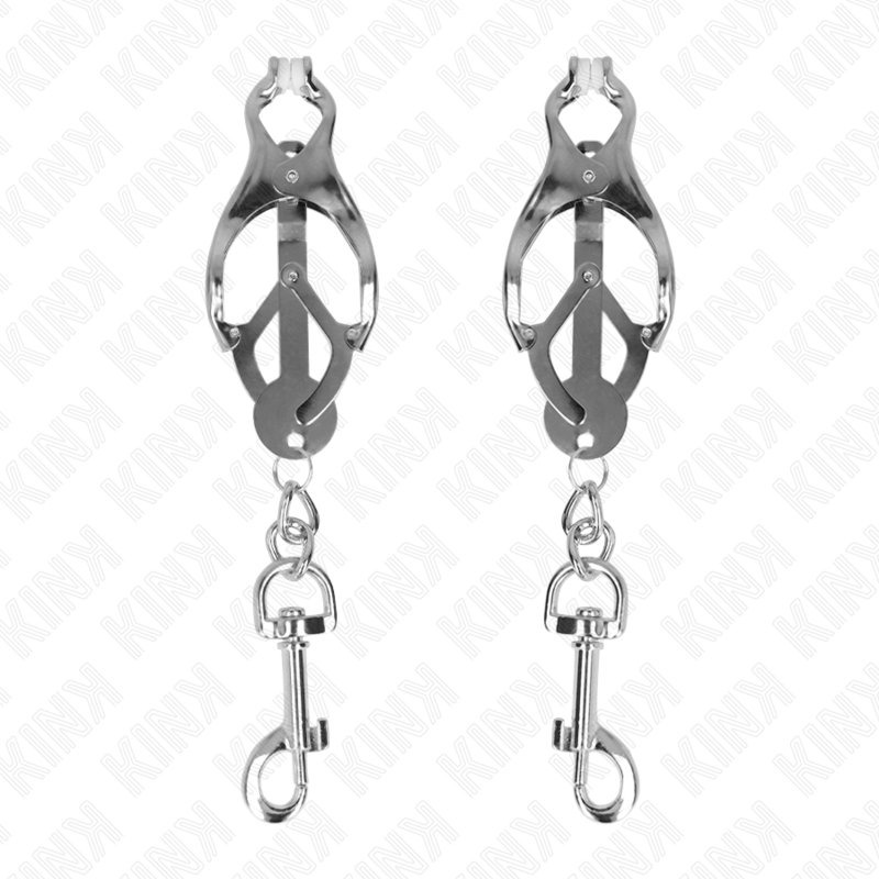 Pinze per capezzoli trifoglio giapponese con ganci argento di Kink