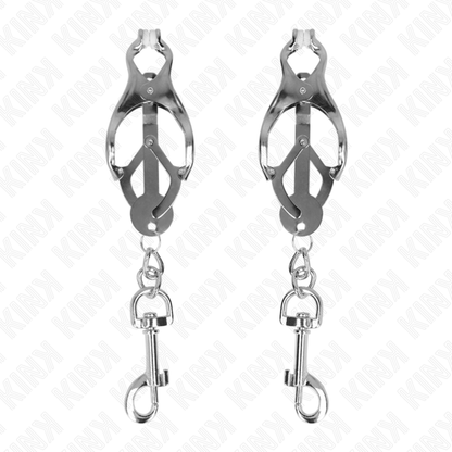 Pinze per capezzoli trifoglio giapponese con ganci argento di Kink